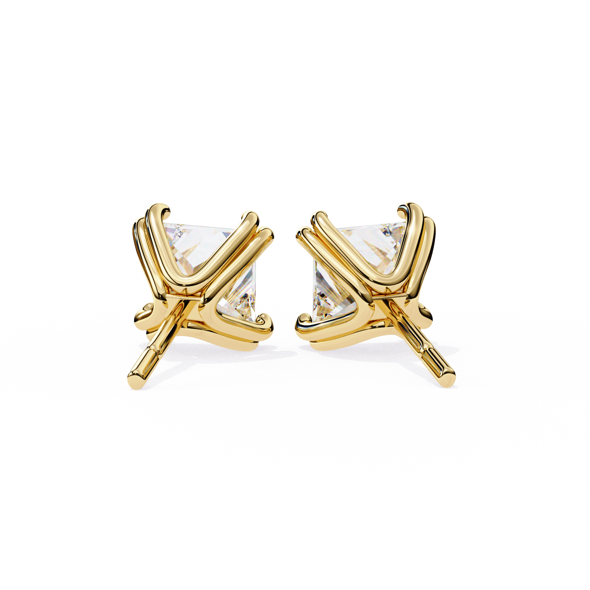 Solitairekart 3.04ct Princess Cut Diamond Studs